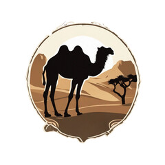Logo - Silhouette of a camel in the desert.