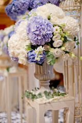 beautiful luxury wedding event colourful flower flora decoration concept and romantic lighting sculpture for outdoor garden rom solemnisation and hotel fine dining