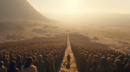 The “exodus” of the Israelites from Egypt - obrazy, fototapety, plakaty