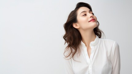 Obraz premium woman, white background, copy space