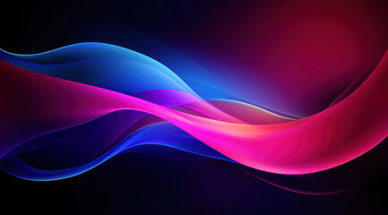 Obraz premium Abstract translucent blue, pink, purple waves background. Generative AI