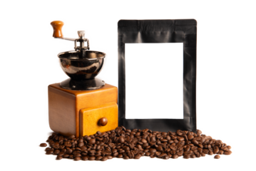 Coffee bean black package with empthy space for your dedign logo