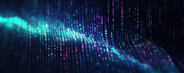 Abstract digital background. Can be used for technological processes, neural networks and AI, digital storages, sound and graphic forms, science, education, etc.