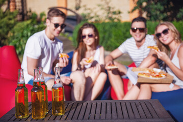 Young people resting outdoors