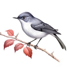 California gnatcatcher bird isolated on white. Generative AI