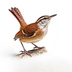 Carolina wren bird isolated on white. Generative AI