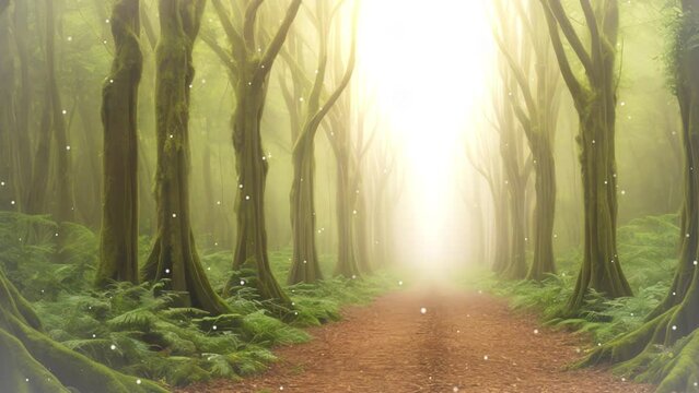 幻想的な森林の道