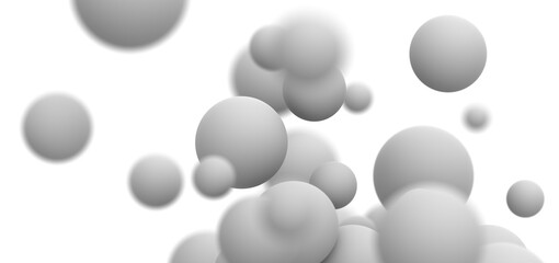 White spheres, 3d render