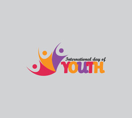 International youth day vector graphic design for international youth day celebration. flat illustration concept for flyer 
