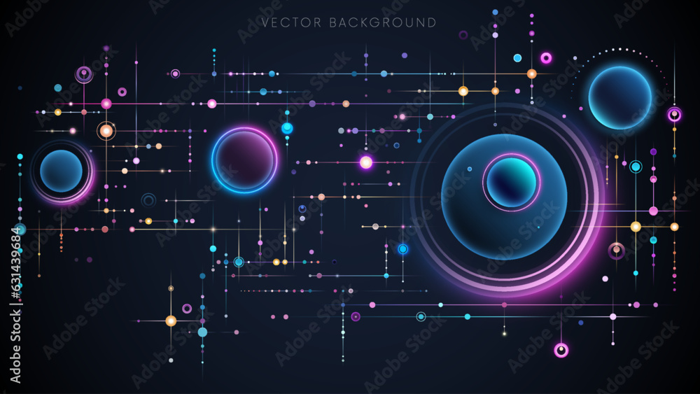 Aufkleber abstract minimalistic geometric cyberspace composition background. artificial intelligence or futuri