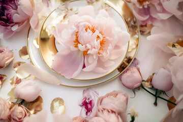 Obraz na płótnie Canvas Beautiful wedding table decoration with flowers. 
