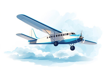 Fototapeta na wymiar Passenger airplane in the sky above the clouds, passenger airplane gear released takes off in sky, beautiful panoramic background with flying plane in blue sky.