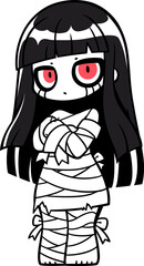 vector cute zombie girl illustration
