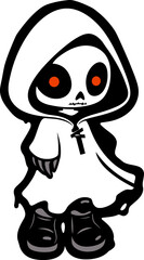 vector cute zombie girl illustration