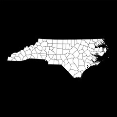 North Carolina state map with counties. Vector illustration.