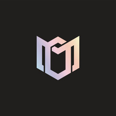 Fototapeta premium letter m gradient simple geometric logo vector 