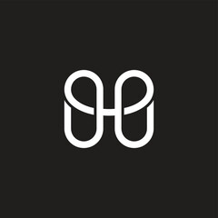 letter he simple overlap geometric logo vector