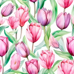 Botanical floral seamless pattern tile. Wallpaper background with flowers.