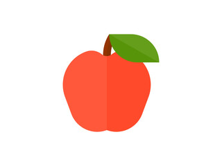High-Quality Isolated Red Apple Vector Illustration with Green Leaf - Vibrant and Imaginative Fruit Graphic Design for Print, Web, Advertising, Packaging, and More - Perfect for Healthy Food Concepts.