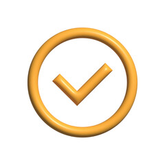 3d rendered checkmark reward badge icon