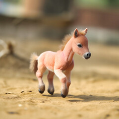 Little pink and pink cute pony, Generative AI