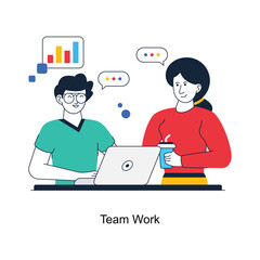 Team Work abstract concept vector in a flat style stock illustration