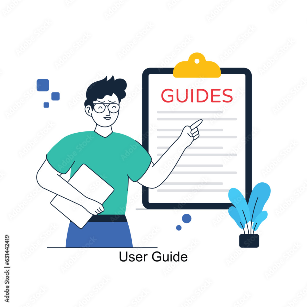 Aufkleber user guide abstract concept vector in a flat style stock illustration