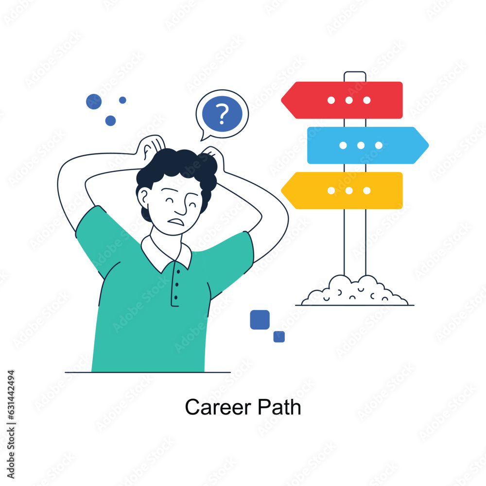 Poster career path abstract concept vector in a flat style stock illustration