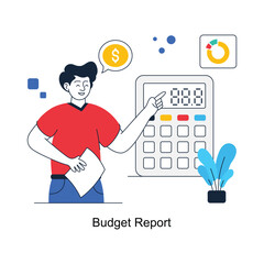 Budget Report abstract concept vector in a flat style stock illustration
