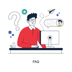 FAQ abstract concept vector in a flat style stock illustration