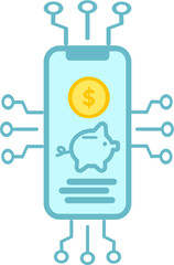 Financial technology money online illustration.