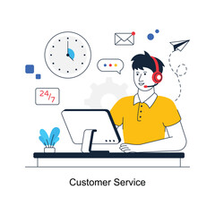 Customer Service abstract concept vector in a flat style stock illustration