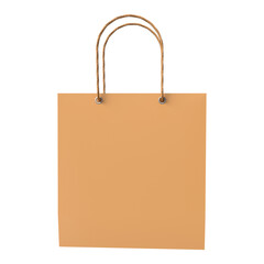 Realistic Brown 3d Paper Bag Rendering, Shopping bag for mock-up 