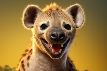 close up portrait of hyena