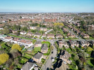 Streets and roads Finchley North London UK Drone, Aerial, view from air, birds eye view,