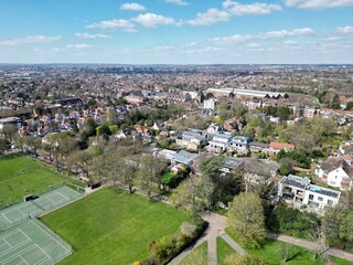 Fototapeta na wymiar Golders hill park London UK drone aerial view
