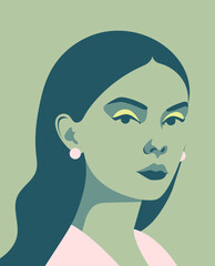 Aesthetic minimalist portrait for wall decoration