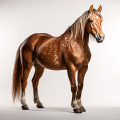 Obraz premium Handsome brown horse isolated on white background.