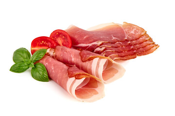 Iberian ham pata negra from Spain, isolated on white background.