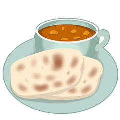 Roti with India curry 