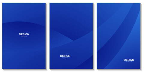 set of flyer, poster, cover with abstract blue gradient background for business