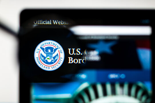 Homeland Security website homepage. Homeland Security logo visible.