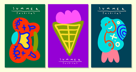 Colorful abstract ethnic pattern illustration for summer holiday banner and poster
