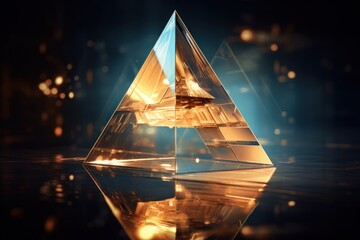 transparent glass pyramid 3d triangle