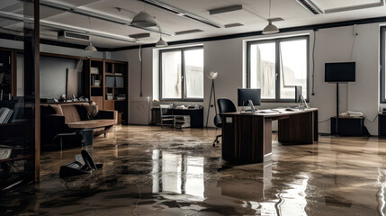 Naklejka premium Büroraum mit Wasserschaden