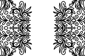 Beautiful classic design colourful  background with flower leaf line art pattern of indonesian culture traditional batik