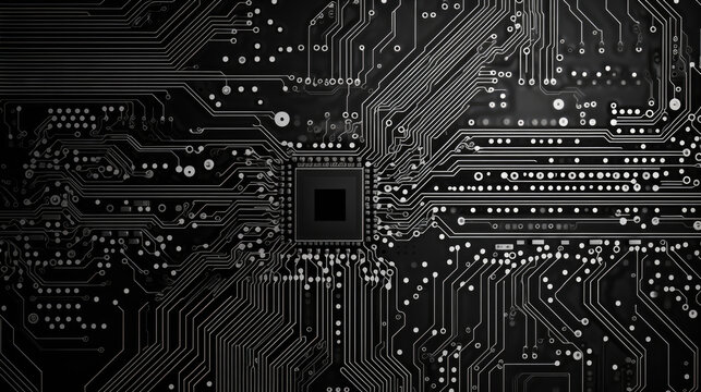 Circuit board. Motherboard digital chip. Tech science background.Created with Generative AI technology.