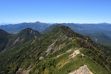 Obraz na płótnie Canvas Climbing Mount Nyoho, Tochigi, Japan