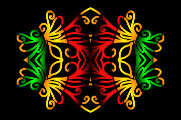 Beautiful classic design colourful  background with flower leaf line art pattern of indonesian culture traditional batik