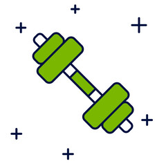 Filled outline Dumbbell icon isolated on white background. Muscle lifting icon, fitness barbell, gym, sports equipment, exercise bumbbell. Vector